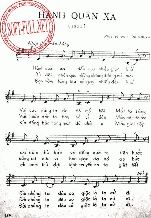 Sheet nhạc Hành Quân Xa